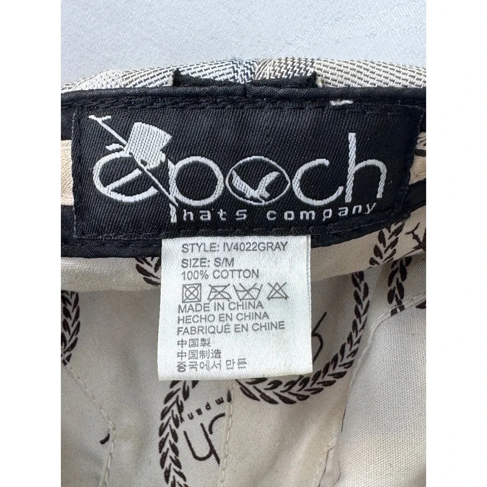 Epoch Hats Company Mens Gray Plaid Cotton Flat Cap Ivy Driving Hat‎ S/M